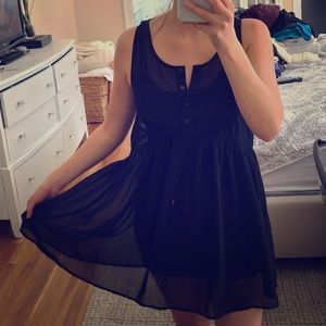 Express black babydoll dress